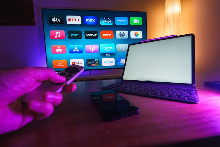 Streaming Platforms Home TV channels editorial use